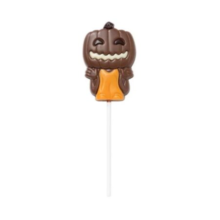 Sucette citrouille Penny et robe orange – chocolat au lait