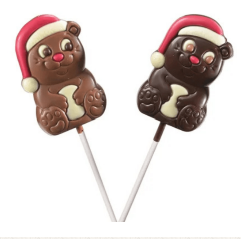 Sucette ours de Noël chocolat au lait ou noir
