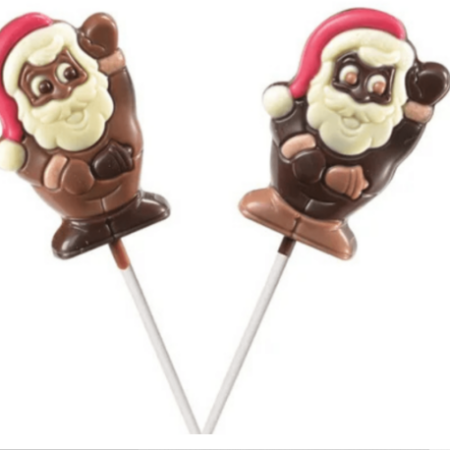 Sucette Père Noël en chocolat noir ou lait
