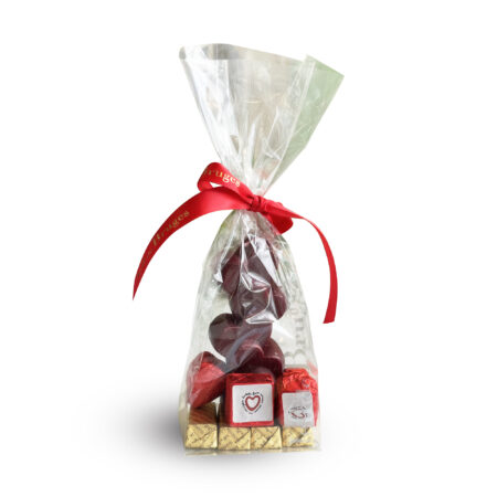 Sachet chocolat avec une bougie