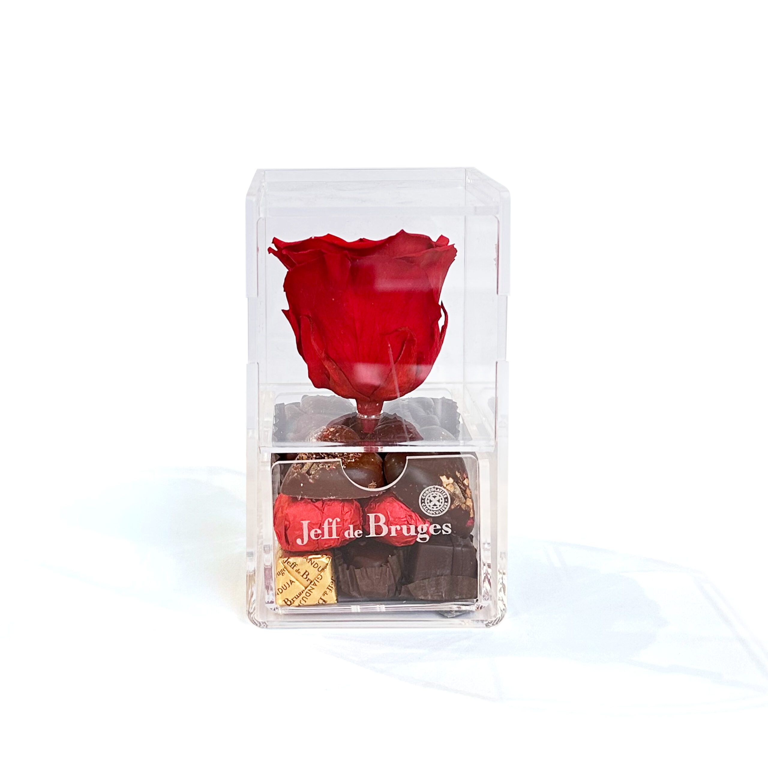Boite 1 fleur éternelle avec 100 G de chocolat