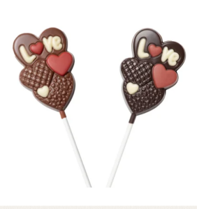 Sucette love en chocolat au lait ou noir