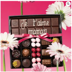 Boite 15 chocolats assortis et tablette chocolat au lait 38% personnalisée
