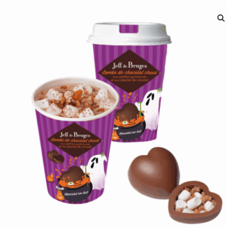 Bombe cœur de chocolat au lait caramel – Édition Halloween