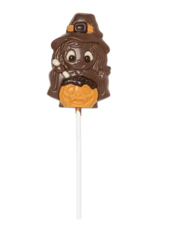 Sucette sorcière en chocolat au lait