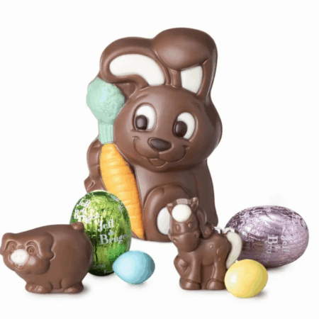 Lapin Gaby en chocolat au lait 40 avec garnissage