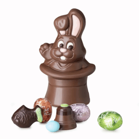 Lapin magicien Owen en chocolat au lait 75g avec garnissage
