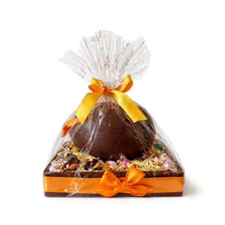 Panier avec grand oeuf de 20cm et 570g de chocolat
